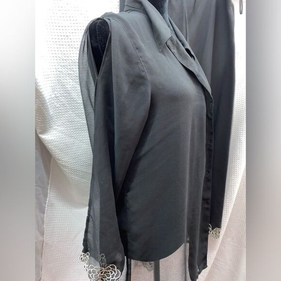 Vintage Rene Derhy embroidered cuff sheer pantsuit-size large - Picture 1 of 4